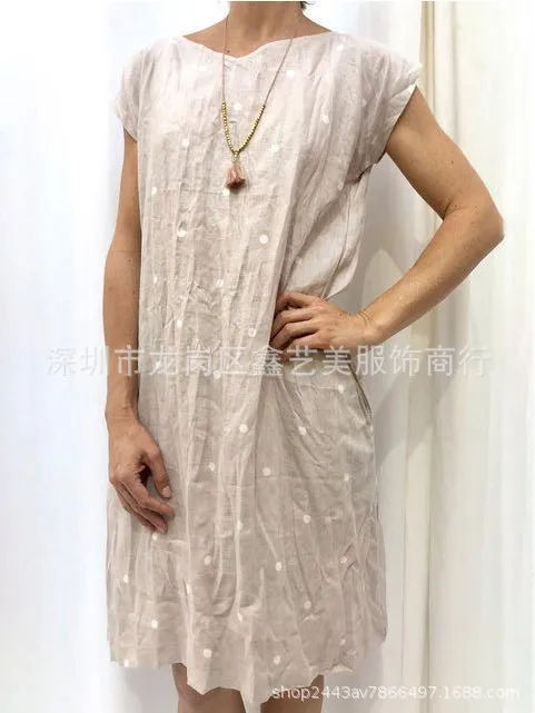 2019 summer V-neck dot print women's casual large size short-sleeved dress S-5XL | Женская одежда