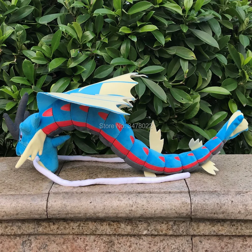 Плюшевые игрушки Gyarados Мега Эволюция красный блестящий и синий дракон игрушка