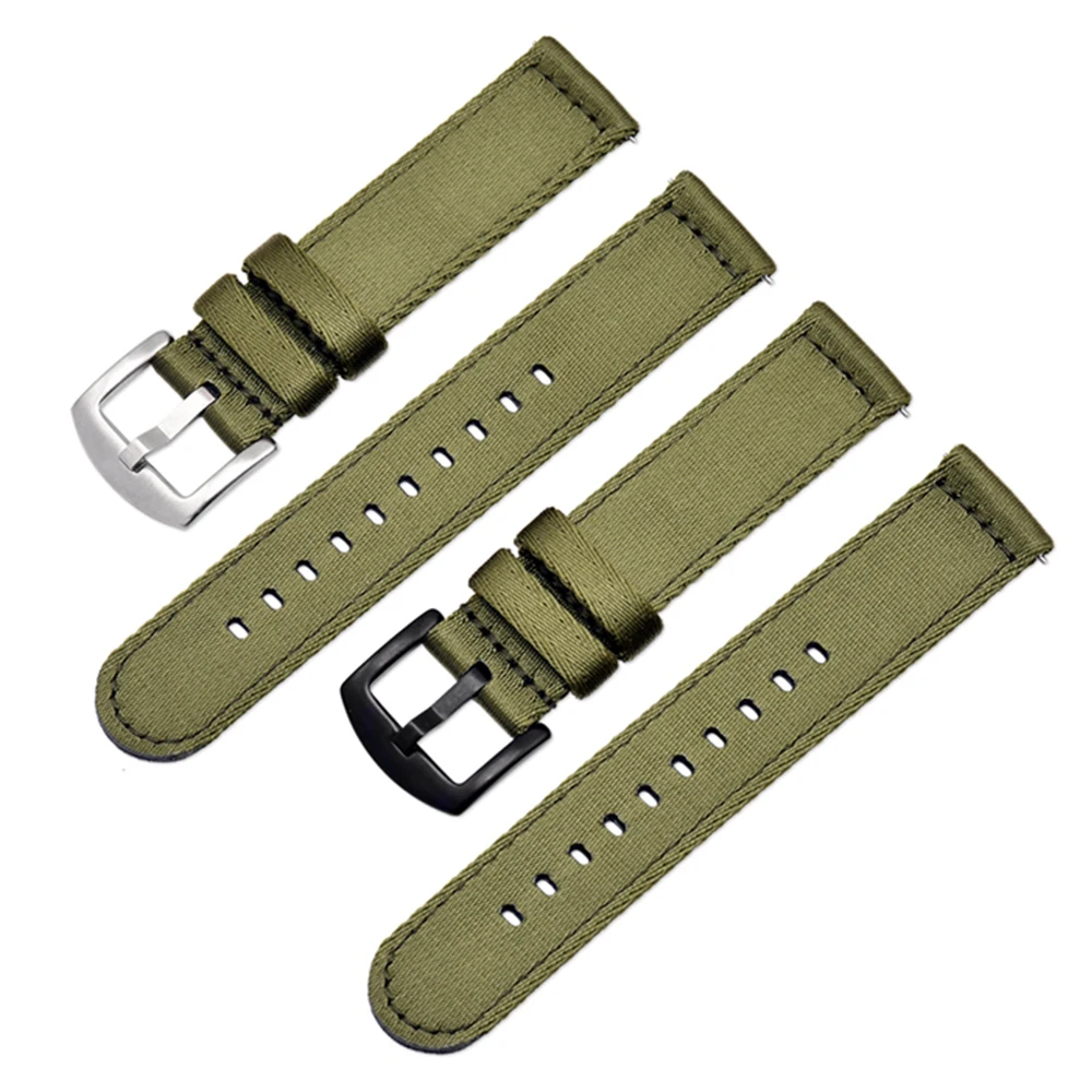 BEAFIRY Breathable Woven Nylon  Watch Band 18mm 20mm 22mm 24mm Lightweight  Canvas Watch  Straps Watchbands Sports