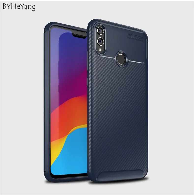 BYHeYang чехол из углеродного волокна для Huawei Honor 8X бампер силиконовый ультра тонкий 8
