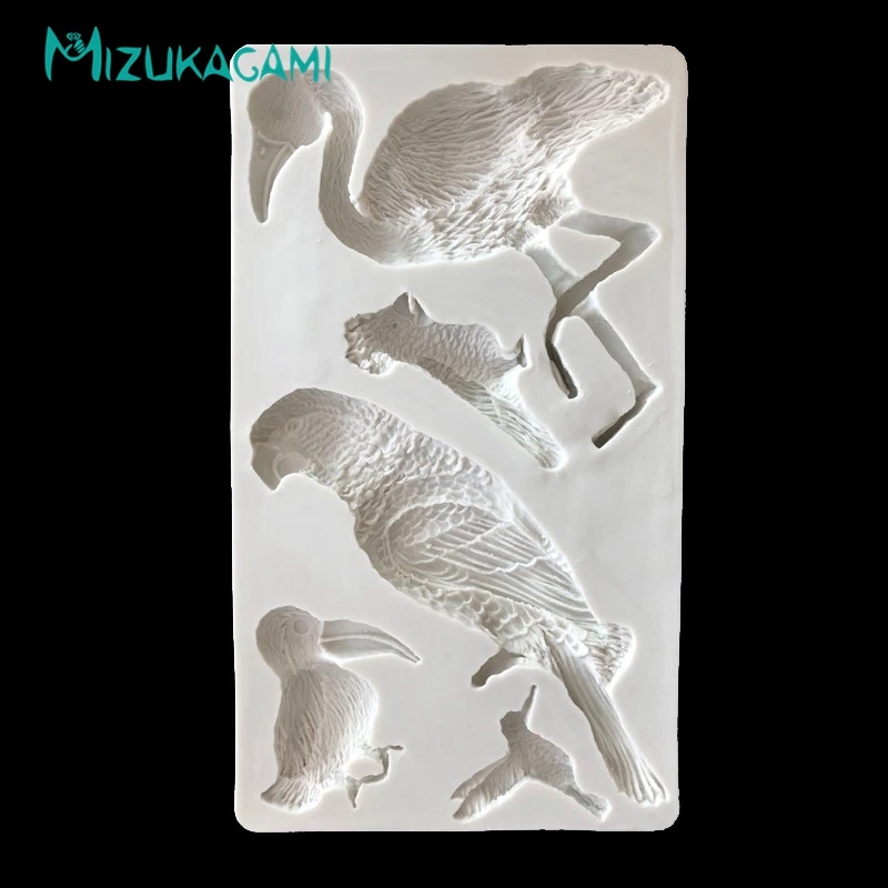 Силикагелевая форма с поворотом сахара на День святого Валентина попугай