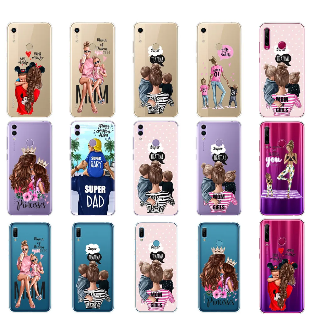 Чехол для Huawei honor 8A prime 8C 8X 10 i play задняя крышка huawei Y5 Y6 Y7 Y9 2019 pro Prime Baby mom Girl and Boy |