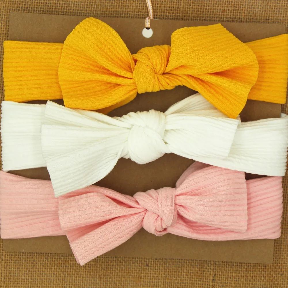 

Bows Baby Headband Big Knotted Bow Hair Bands Stretchy Fabric Solid Hair accessories for Infants