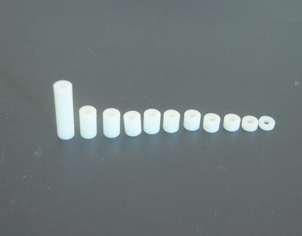 

50pcs M3 M4 M5 White Nylon ABS Non-Threaded Spacer Round Hollow Standoff Washer ID 3mm4mm 5mm PCB Board Screw Bolt