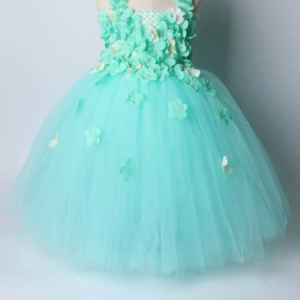 Mint Green Flower Girl Tutu Dress Tulle Party Kids Princess Fairy Ball Gown for Girls Wedding | Детская одежда и обувь
