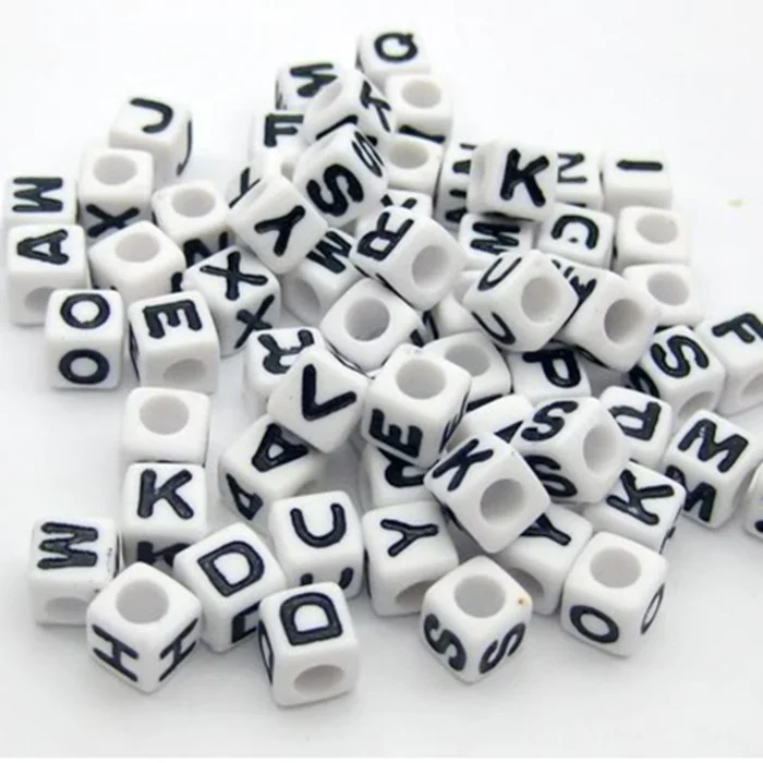 

Wholesale 6x6mm White Alphabet Letter Acrylic Cube DIY Loose Beads for Loom Band Bracelet Making Beads 500pcs LB-06