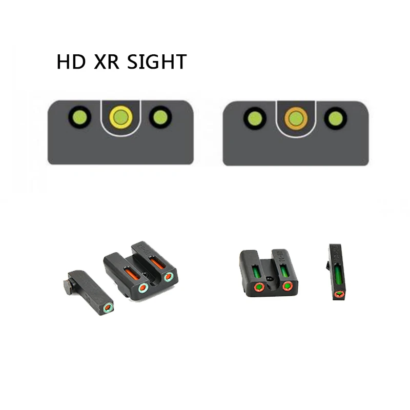 HD XR Sight реальный красный зеленый волоконно оптический передний с боевой задней