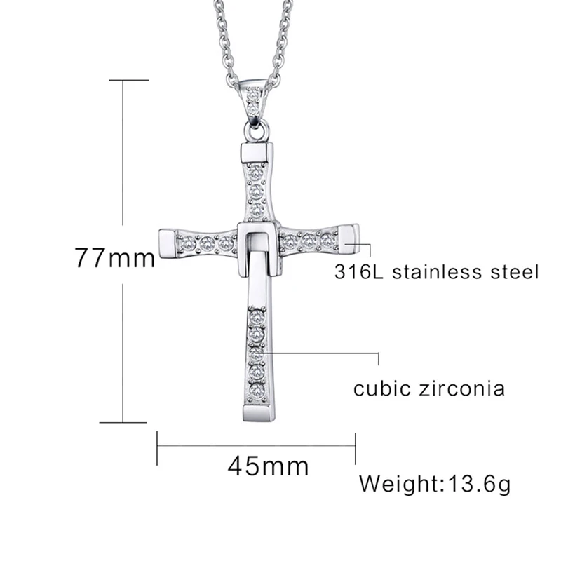 Vnox Форсаж Подвески с крестом кулон Для мужчин Jewelry Титан Сталь Одежда высшего