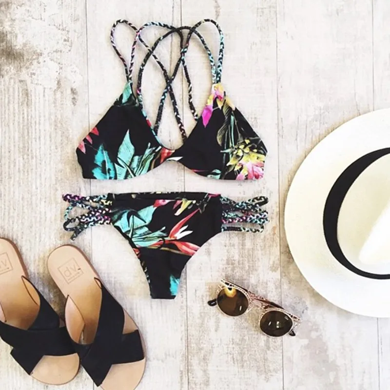 2016 новый марка Бикини Супер секси собрать Сплошной цвет Полосатый темперамент