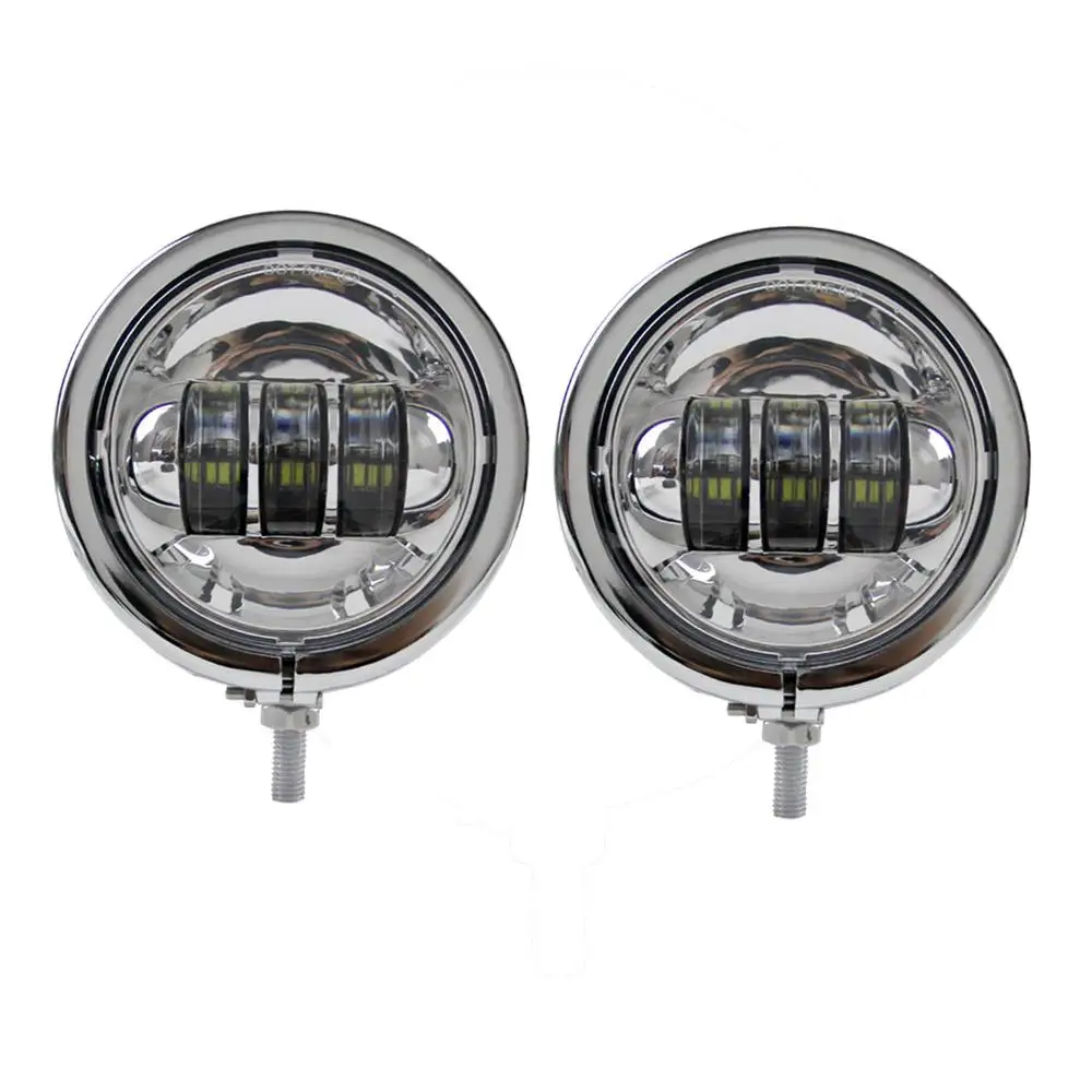 Chrome with housing 4-1/" 4,5 дюймов светодиодный противотуманный светильник s проходной светильник s DRL 4,5 дюймов корпус ковша для мотоцикла противотуманная фара в сборе Дневной светильник - Цвет: Chrome with housing