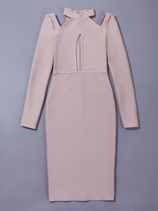 Оптовая продажа 2018 Новое поступление платье с высоким воротом и длинным рукавом