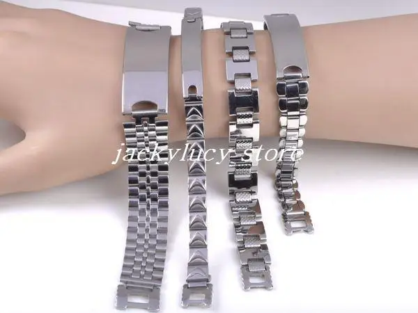 

6pcs/lot New Arrival Cheap jewelry Lots Gold Silver bicolor Stainless Steel Charm Men Bracelets Free Shipping