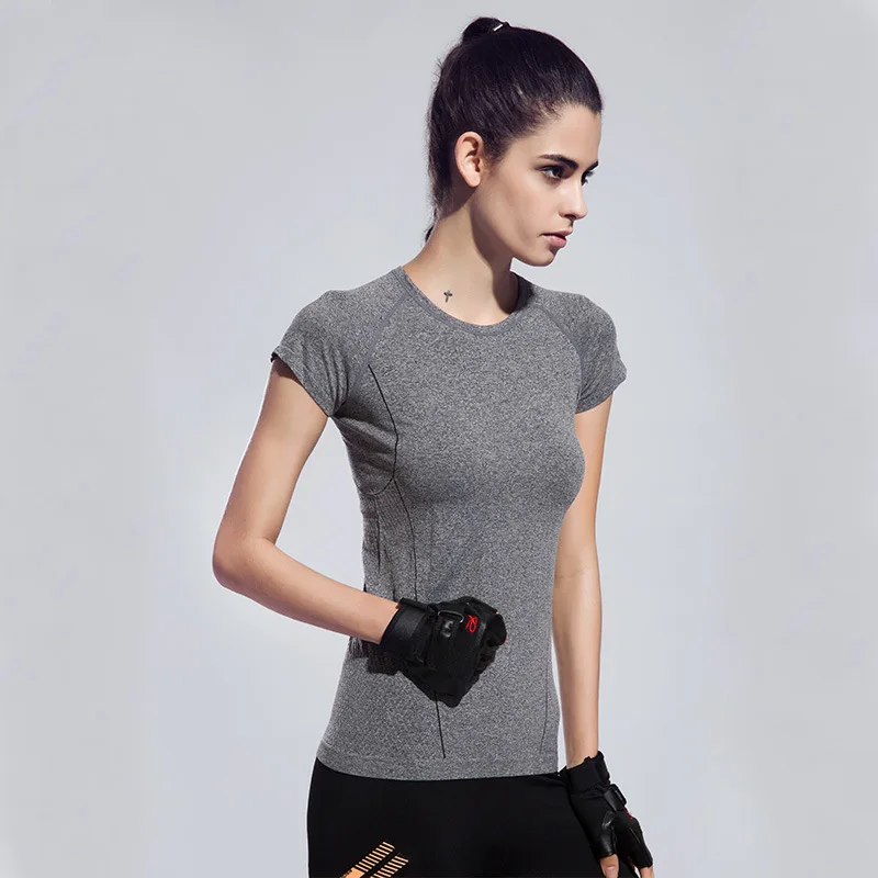 Женская Спортивная футболка детектор быстросохнущая эластичная компрессионная