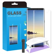 2PCS UV Glass Liquid Full Glue Tempered Glass Screen Protector with Big Lamp For Samsung Galaxy S10 S20 NOTE 8 9 10 20 Ultra