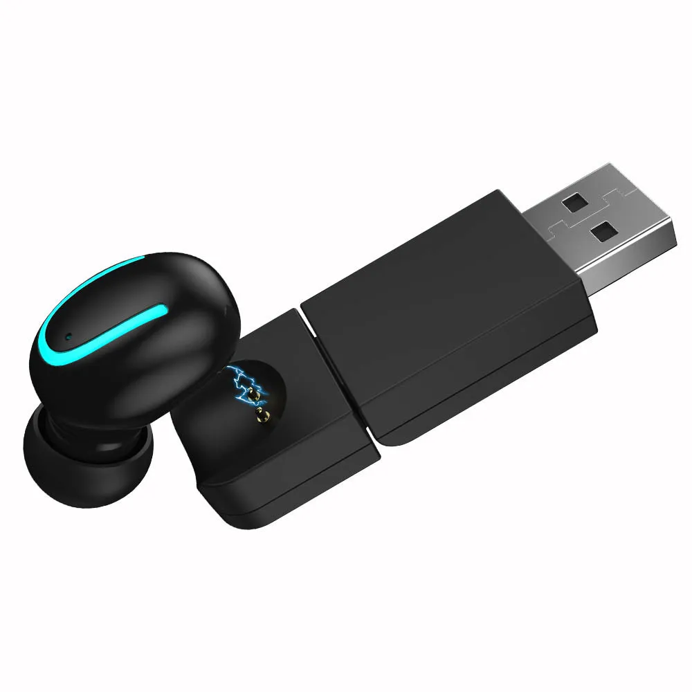 Беспроводные Bluetooth наушники вкладыши HBQ Супер Мини с USB зарядным устройством со