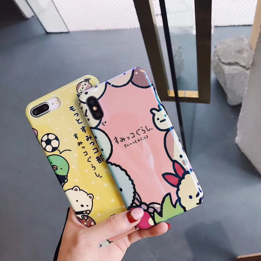 Япония Корея супер милый мультфильм Sumikko Gurashi узор Пианино Лаки синий свет TPU