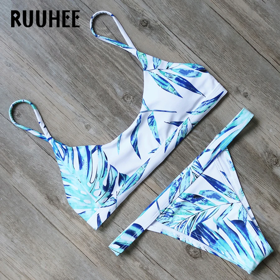 RUUHEE, бикини, купальники для женщин,, брендовый купальник, бикини, набор, с принтом, купальный костюм, мягкий, пляжная одежда, пуш-ап, Maillot De Bain Femme