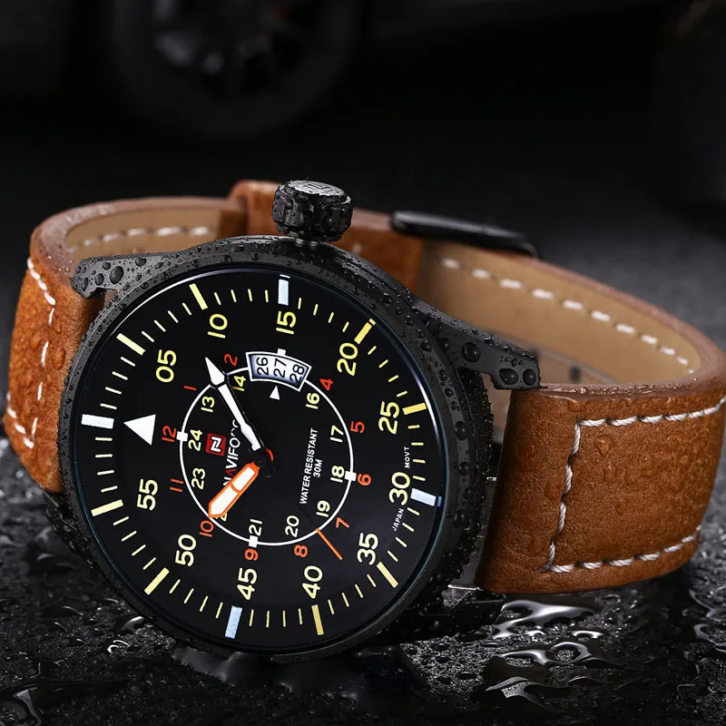 Новый Модный Топ Элитный бренд Naviforce спортивные часы для мужчин кварцевые ультра