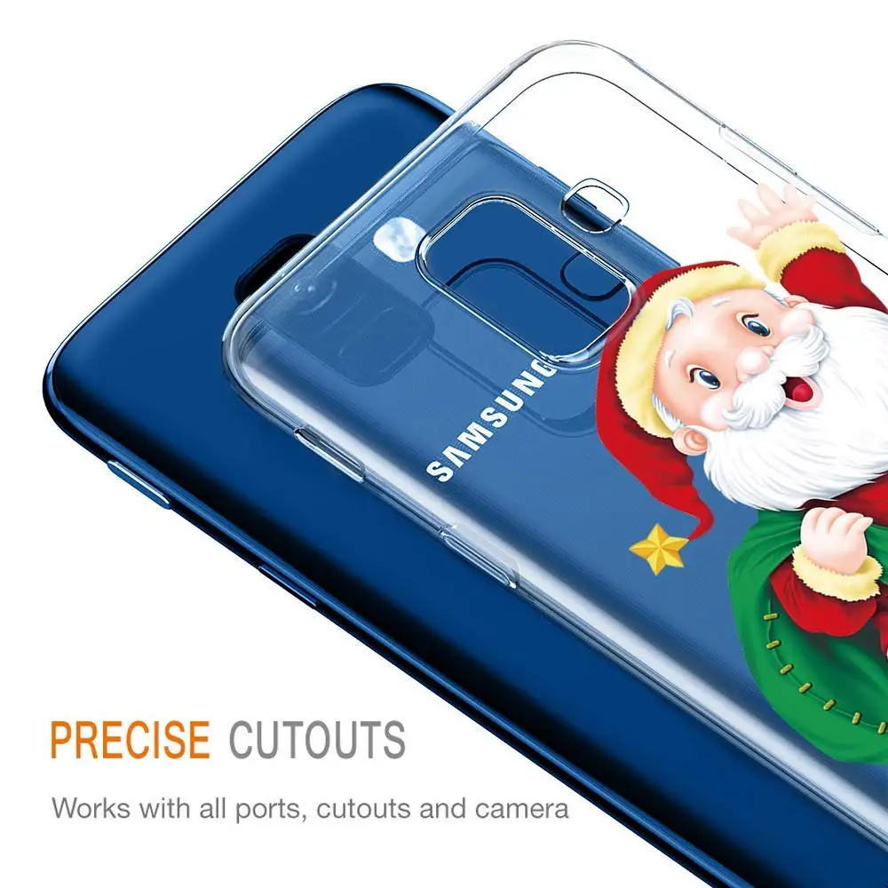Santa Claus Reindeer Christmas Soft Case Cover For Samsung A6 J4 J6 2018 J3 J5 J7 A5 2017 Plus J2 Prime Ultra Thin Slim Coque |