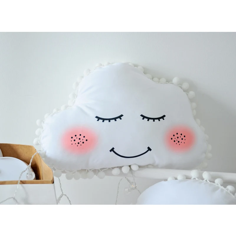 white cloud Детские подушки с облаками, звездами, луной, удобные для новорожденных, украшение детской комнаты, детские подушки, плюшевые игрушки, рождественские подарки - Цвет: white cloud
