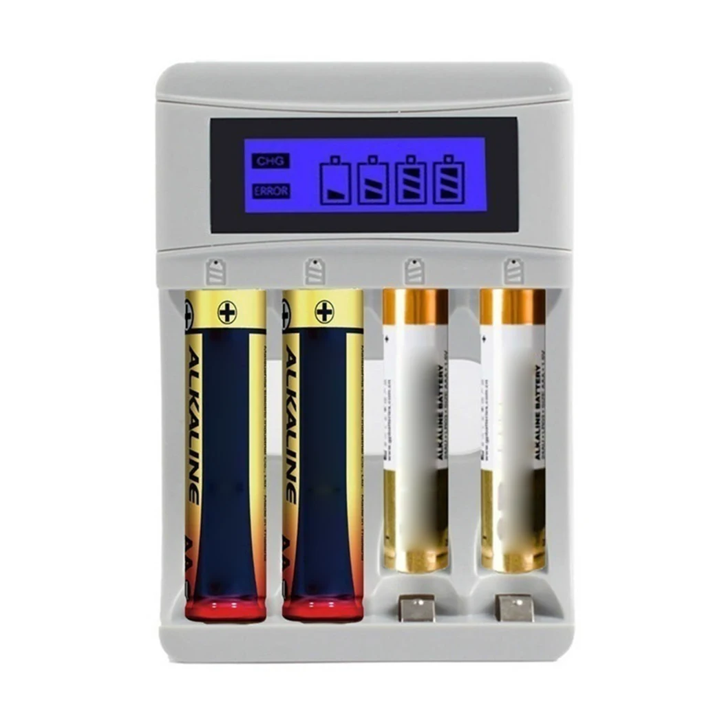 USB 4 слота светодиодный дисплей зарядное устройство AA/AAA Универсальный