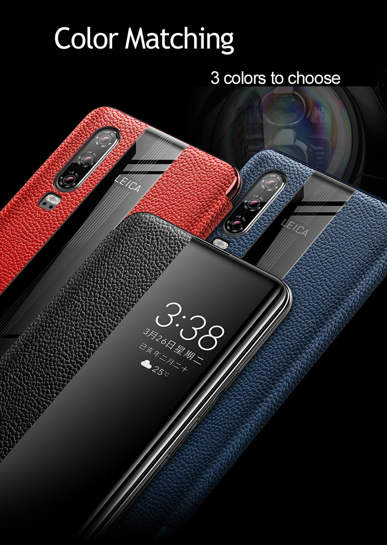 Для huawei p30 P30 Pro чехол из натуральной кожи для huawei p30 pro защита телефона Гибридный windows view настоящий Флип кожаный чехол
