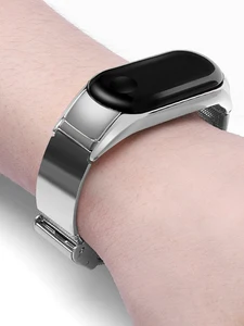 Для mi Band 3 4 ремешок металлический Безвинтовой браслет из нержавеющей стали для Xiaomi mi 4 ремешок браслет mi Band 3 браслеты аксессуары