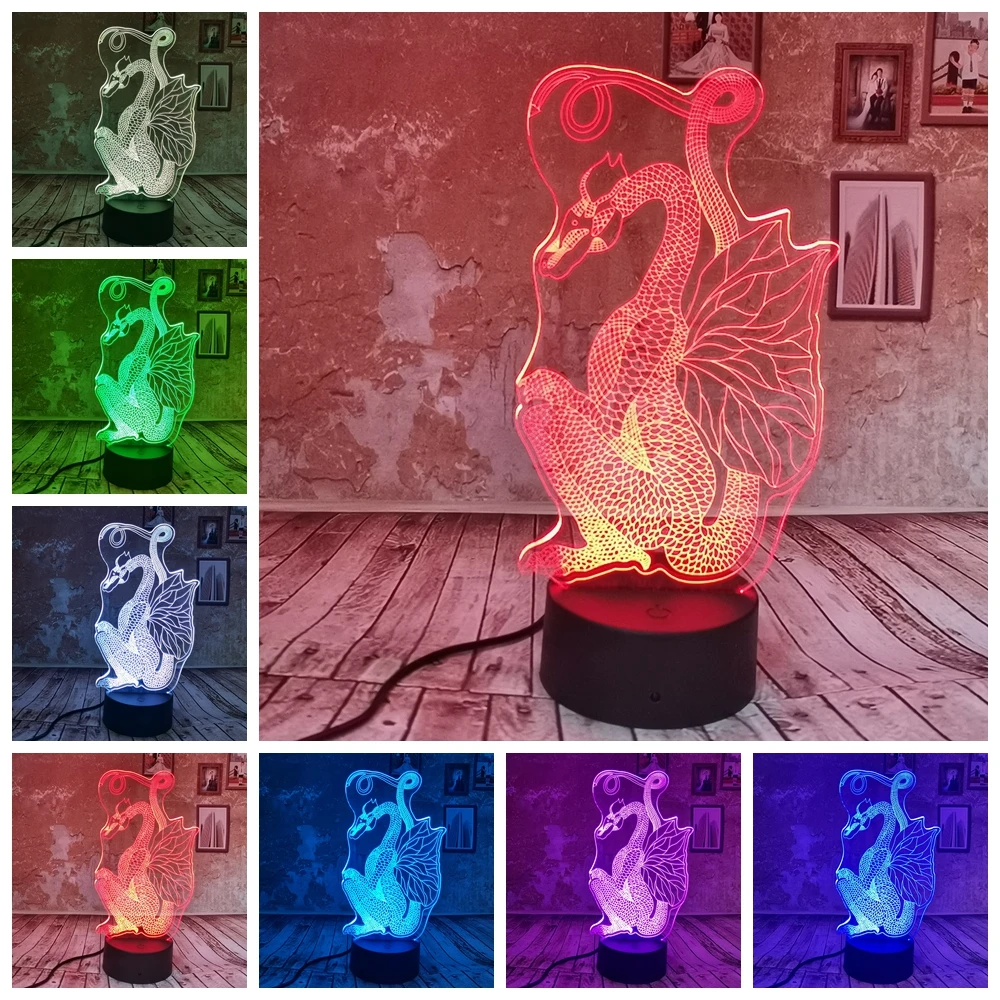 Прямая поставка креативный 3D ночник Pokemon Pikachu Eevee Charizard Charmander Squirtle 7 видов цветов