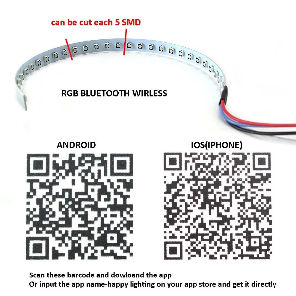 Bluetooth Беспроводной дистанционного Управление 15-SMD RGB светодиодный демон глаза