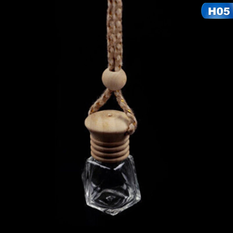 H05 Glass Clear Refillable Car Fragrance Perfume Air Freshener Hanging Bottle Car Perfume Empty Bottles - Название цвета: H05