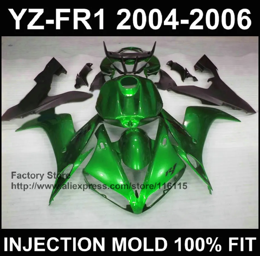 Обтекатели высокого качества для YAMAHA YZF R1 2004 2005 2006 глянцевые зеленые yzf r1 04 05 06