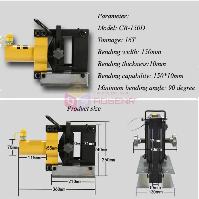 Hydraulic Copper Busbar Bending Machine Metal Sheet Tool CB-150D 16T 150mm | Инструменты