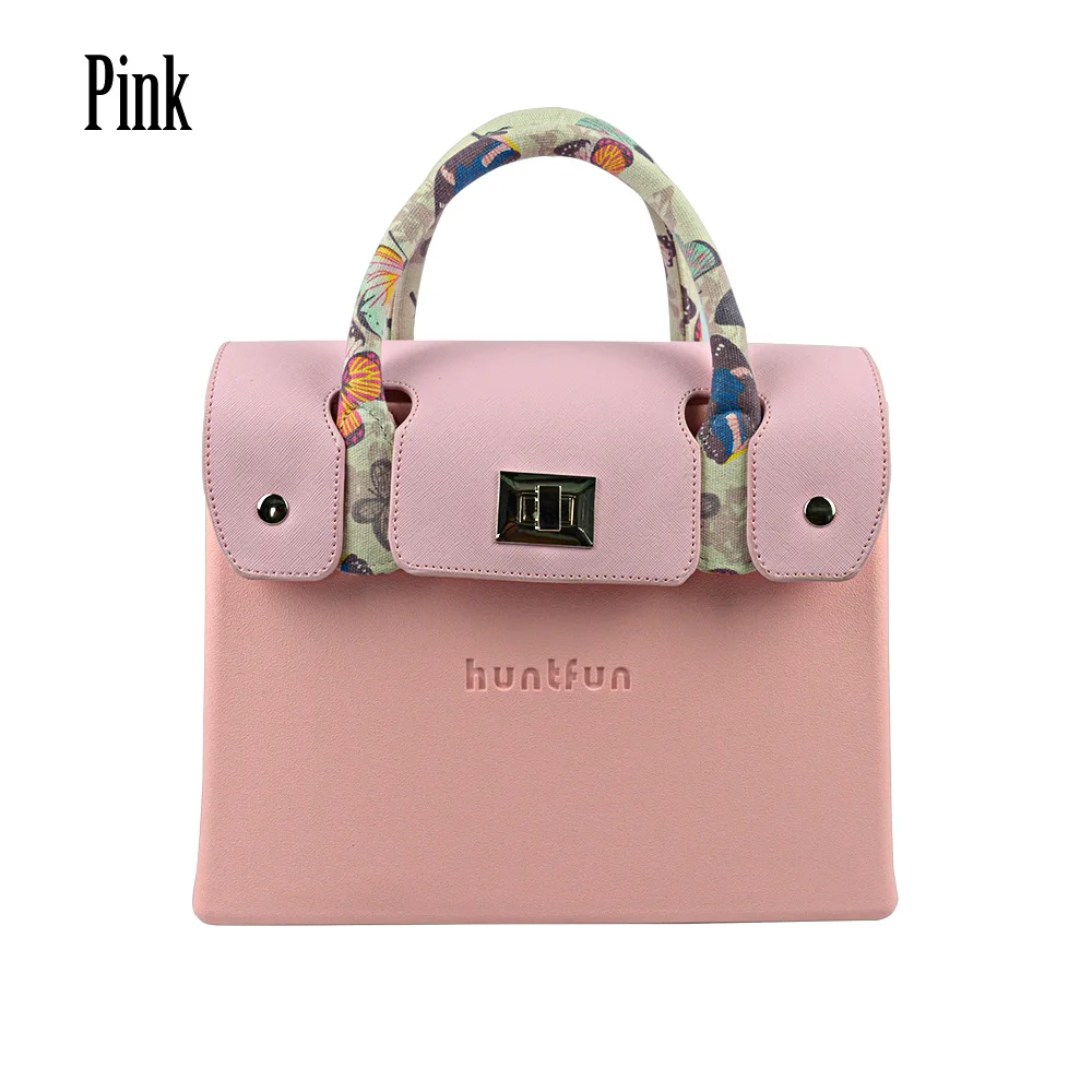 pink Новая квадратная сумка huntfun EVA с цветочной вставкой из парусины и ручкой с клапаном, водонепроницаемая стильная женская сумка через плечо - Цвет: pink