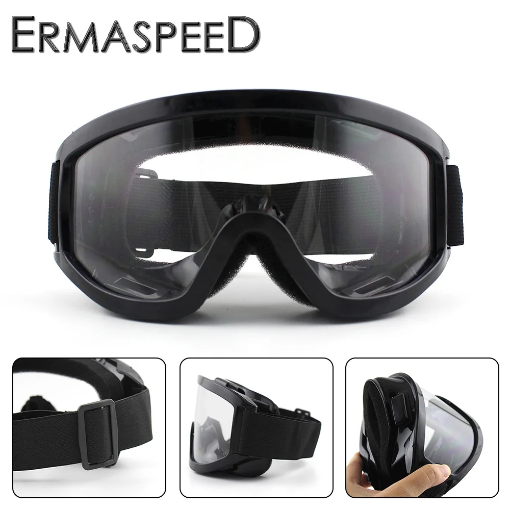 Черные мотоциклетные очки с защитой от ветра|motorcycle goggles|goggles clear lensmotorcycle motocross goggles