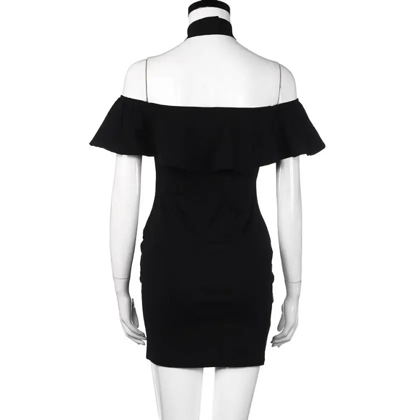 womail 2019 Hotselling dress Women Sexy Summer Off Shoulder Lotus Leaf Mini Dress vestidos | Женская одежда