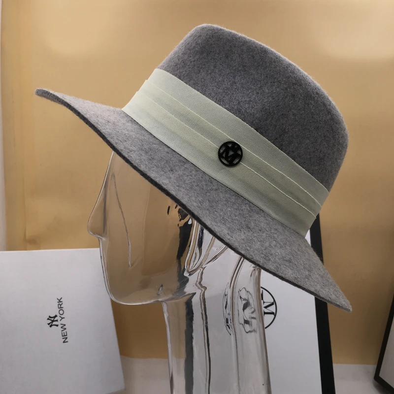 Шляпы для мужчин и женщин Зимняя шерстяная шапка Sir Crown cap Персиковое сердце серый