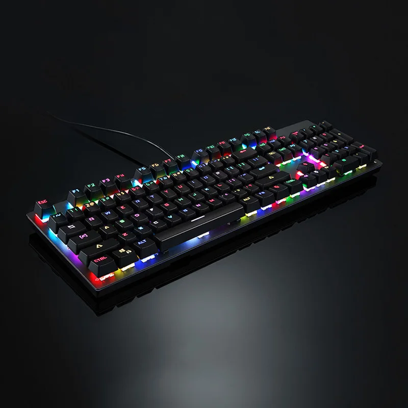 Mechanical Keyboard Kailh Box Switch USB Wired RGB Backlight 104 Keys for Gaming QJY99