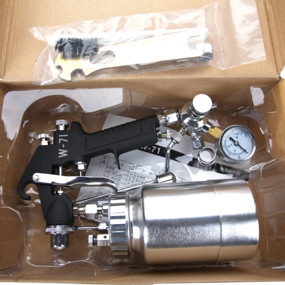 Профессиональный пистолет распылитель с барометром Краскораспылитель