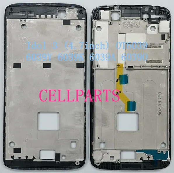 black Для Alcatel One touch Idol 3(4,7 дюйма) OT 6039 6039Y 6039K 6039O 6039A передняя рамка для ЖК-дисплея рамка для переднего корпуса - Цвет: black