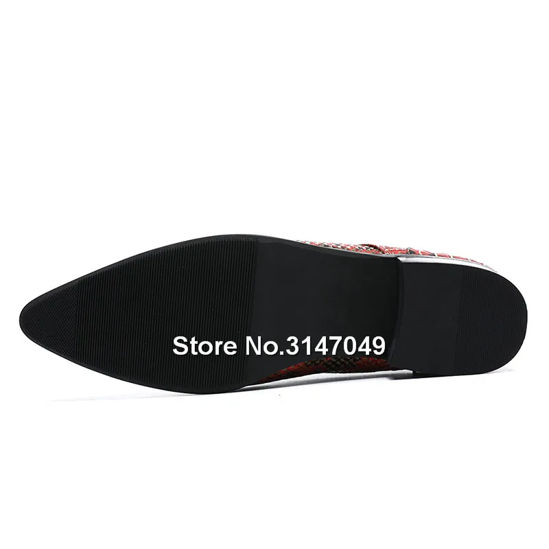 Spring Autumn Mens Boots Casual Genuine Leather Men Lace Up Pointed Toe Worker Shoes Bling Red Blue Snakeskin Pattern Boot | Обувь