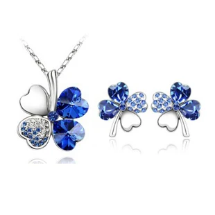 Женский ювелирный комплект из колье и серёг с австрийским кристаллом|jewelry sets|earring