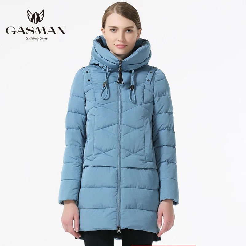 GASMAN 2019 модный женский пуховик Теплый Женская Парка Средней Длинны Зимняя Куртка