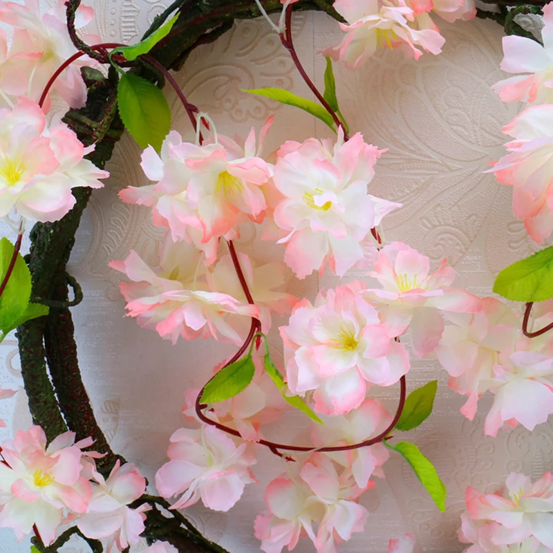 200 см искусственные цветы вишни ротанга Sakura свадебная АРКА Декор лоза вечерние