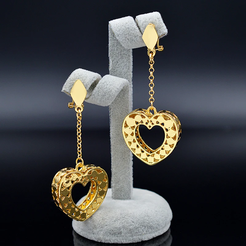 Sunny Jewelry Romantic Sets For Women Necklace Earrings Pendant Heart Hollow Party Wedding Engagement | Украшения и аксессуары