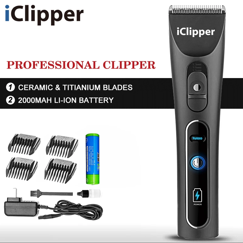 Iclipper Профессиональный перезаряжаемый триммер для волос A6 машинка стрижки резка