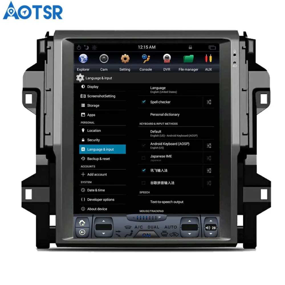 Автомобильный DVD плеер в стиле Tesla Aotsr Android 7 1 GPS навигация для Toyota Fortuner 2016 +