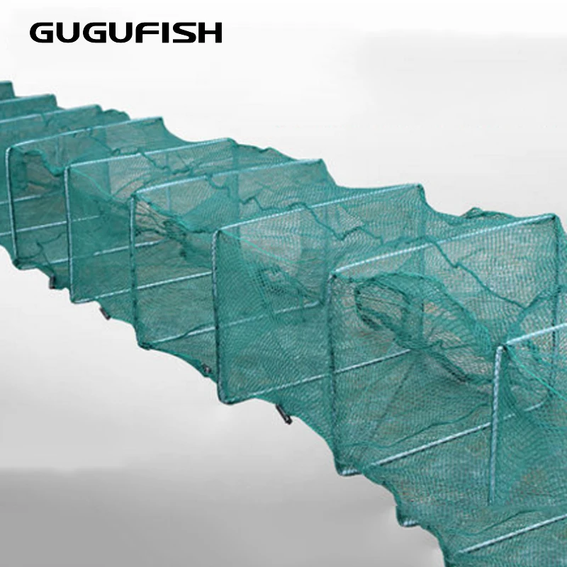 Gugufish рыболовная сеть Сетка Ловушка креветки ловушки Складная Краб Рыба Crawdad