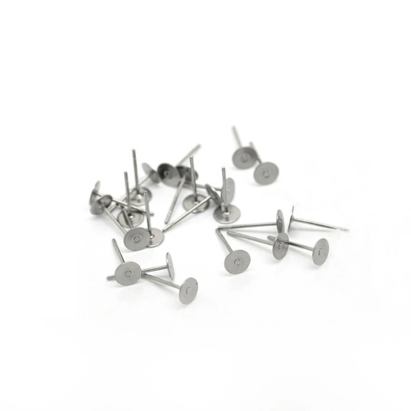 Аксессуары для сережек круглые посеребренные детали изготовления ювелирных