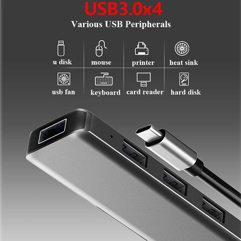Многофункциональная док станция USB Type c для 3 0 RJ45 VGA адаптер MacBook Samsung Galaxy S8 S9 HUAWEI