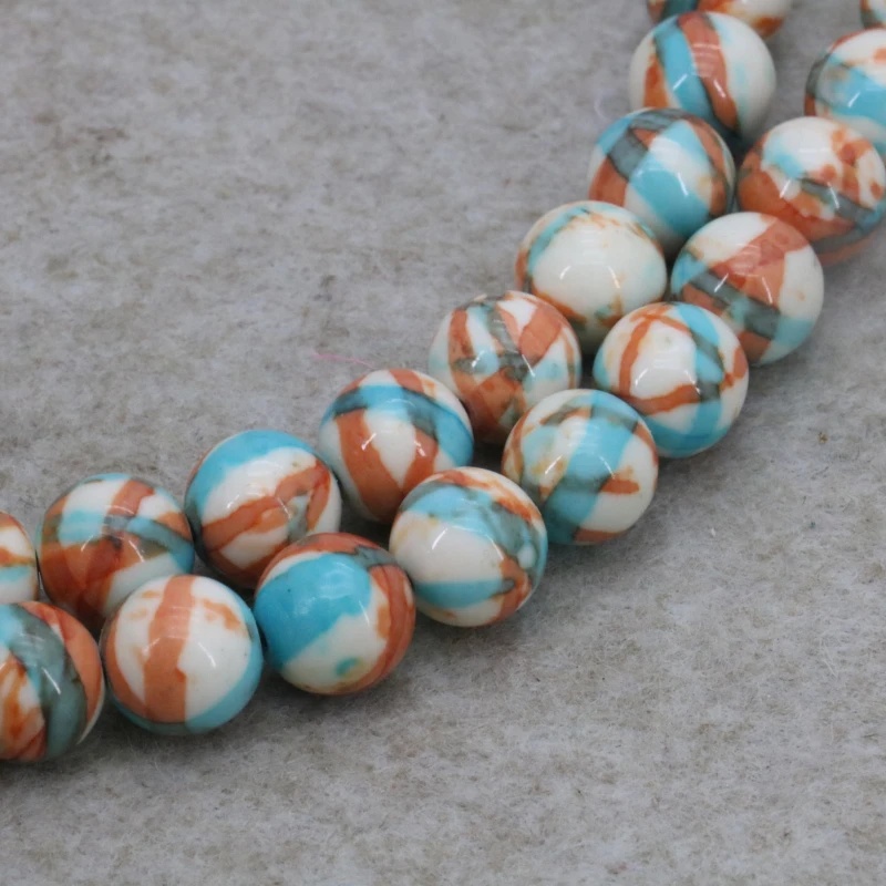 

Riverstones loose beads 10mm DIY round stone 15 inches multi color optional women jewelry making design
